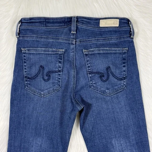 Ag Adriano Goldschmied Women's Medium Blue Cropped Bootcut Jeans - Picture 7 of 9